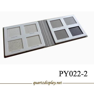 一页四片灰色石英石样品册PY022-2